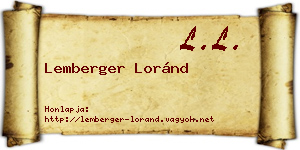 Lemberger Loránd névjegykártya